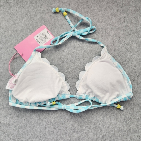 Stoney Clover Lane by Target Swim Top NWT Blue Gingham String Bikini Size Small - Picture 5 of 6